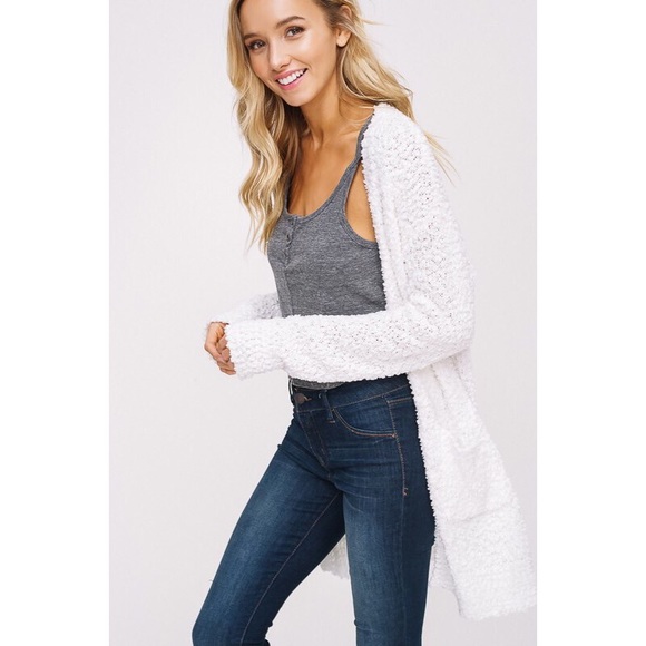 >>LAST<< Polly Popcorn Chunky Cardigan - Ivory - Picture 3 of 4
